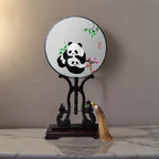 【Embroidery】Double-sided embroidery Panda Round fan