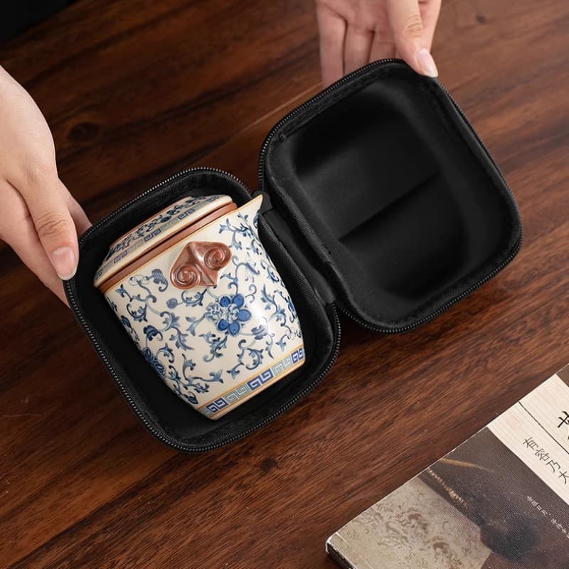 【Travel Tea Set】Blue and White portable Porcelain
