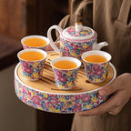 Blue and White Interlock branch lotus