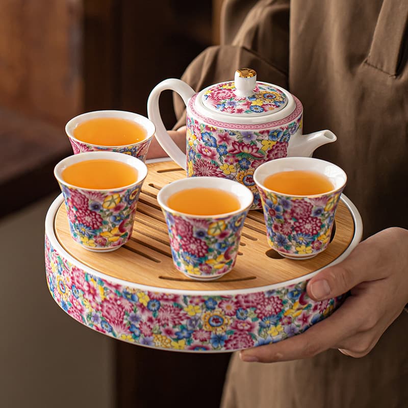 Blue and White Interlock branch lotus