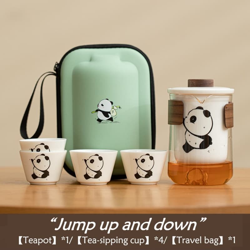 【Travel Tea Set】Panda White porcelain Quick Cup