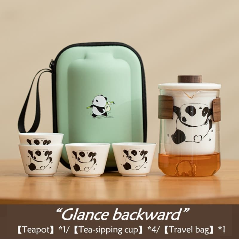 【Travel Tea Set】Panda White porcelain Quick Cup