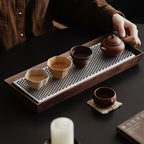 【Tea cup】Purple Clay Five Blessings Cup with Metal Inlays