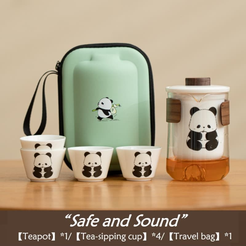 【Travel Tea Set】Panda White porcelain Quick Cup