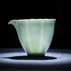 【Tea set】Green Shadow Relief sculpture White Porcelain Tea Set
