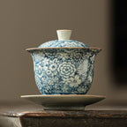 【Tea cup】Blue and white Covered Tea Bowl