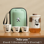 【Travel Tea Set】Panda White porcelain Quick Cup