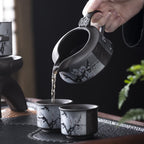 【Tea Set Gift Box】Snow-resistant plum blossoms decoration Purple sand tea set