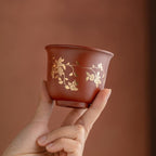 【Teapot Gift Box】Purple Clay Twig Lotus pattern XiShi Teapot set