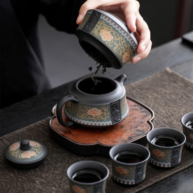 【Tea Set Gift Box】Twig Lotus Tea Set