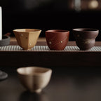 【Tea cup】Purple Clay Five Blessings Cup with Metal Inlays