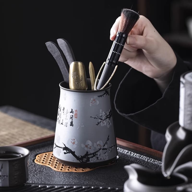 【Tea Set Gift Box】Snow-resistant plum blossoms decoration Purple sand tea set