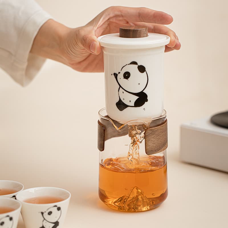 【Travel Tea Set】Panda White porcelain Quick Cup