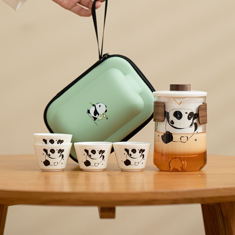 【Travel Tea Set】Panda White porcelain Quick Cup