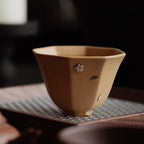 【Tea cup】Purple Clay Five Blessings Cup with Metal Inlays