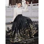 【Han Costume】Calligraphy-themed pleated skirt suit